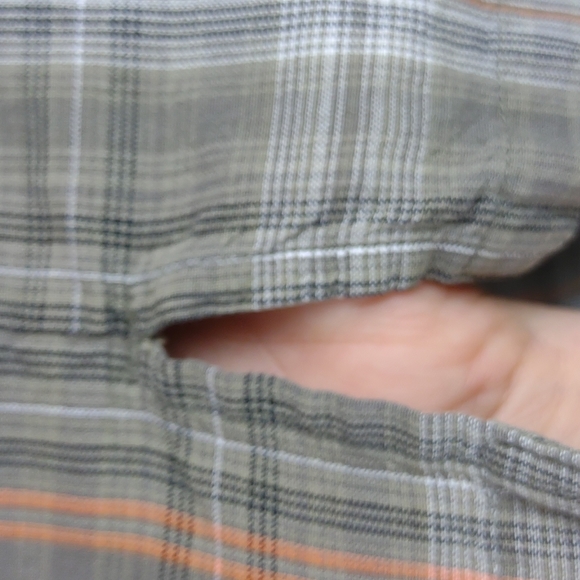 Men's Columbia Cotton SS Button Up Brown / Orange Plaid Lightweight Shirt 2XL - Picture 9 of 12